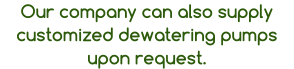 Our company can also supply  customized dewatering pumps  upon request.
